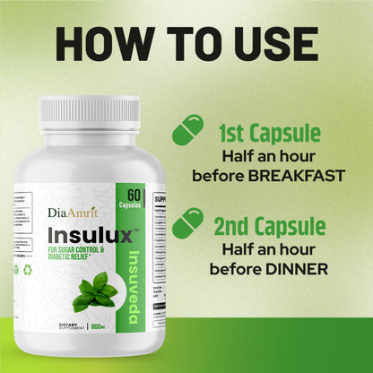 Insulux - Advanced Ayurvedic Formula for Blood Sugar Control. Best Results in Up to 80 Days